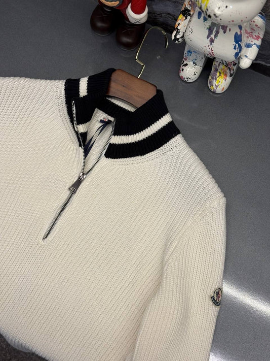 Moncler İthal Yarım Fermuar Triko