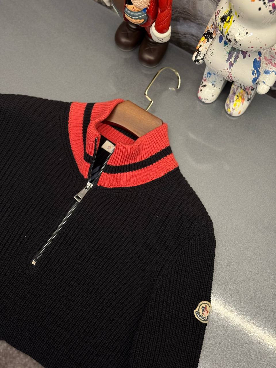 Moncler İthal Yarım Fermuar Triko