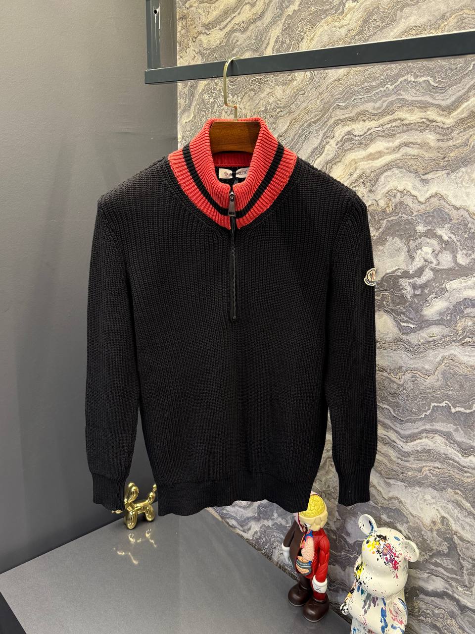 Moncler İthal Yarım Fermuar Triko