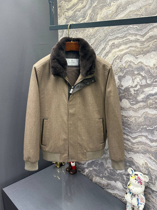 Canalı İthal Kürklü Mont