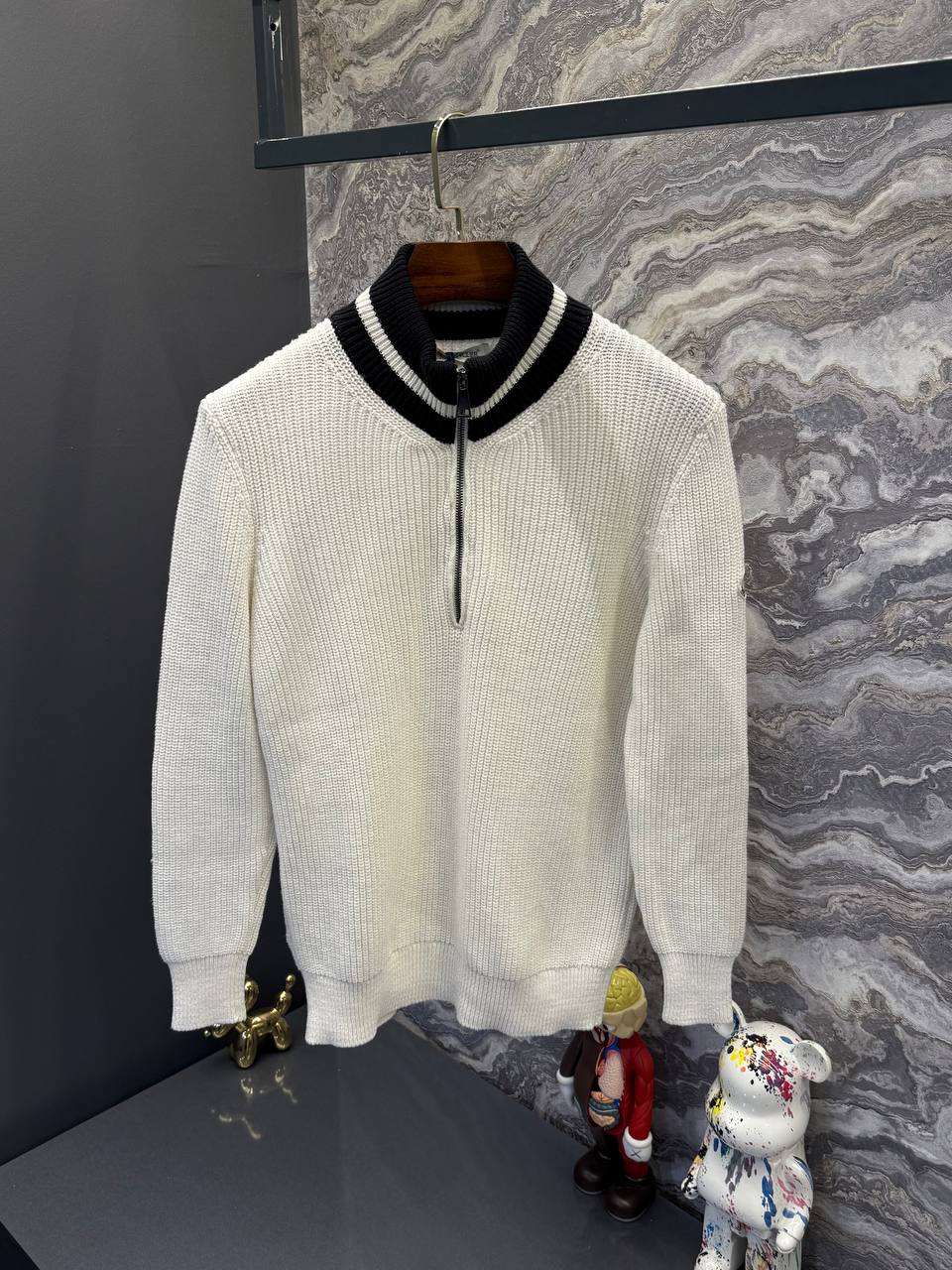 Moncler İthal Yarım Fermuar Triko