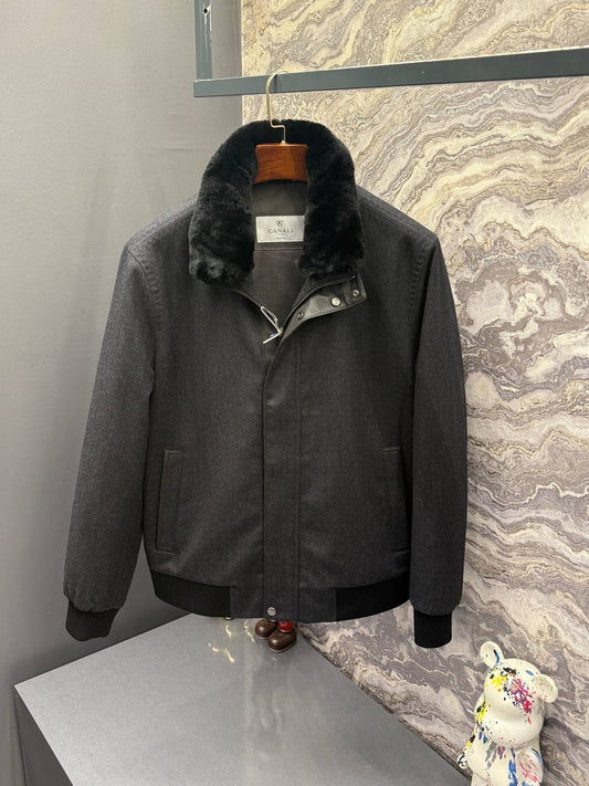 Canalı İthal Kürklü Mont