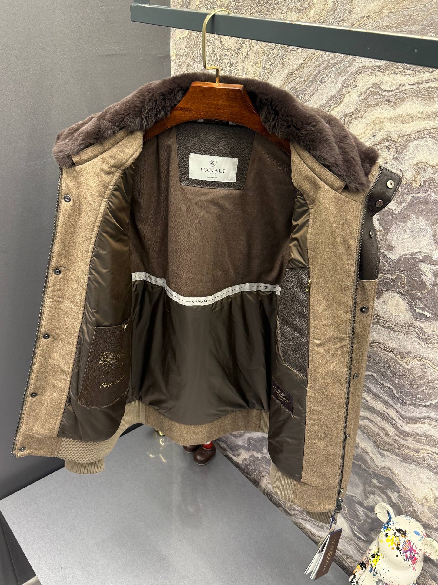 Canalı İthal Kürklü Mont