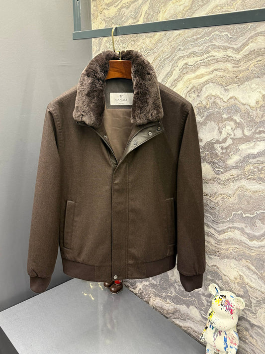 Canalı İthal Kürklü Mont